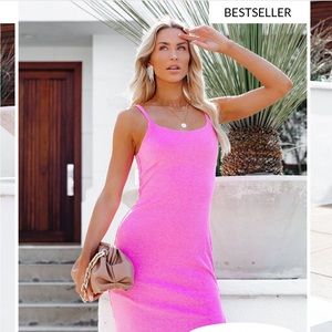 VICI LUNA RIBBED KNIT MIDI DRESS - LILAC